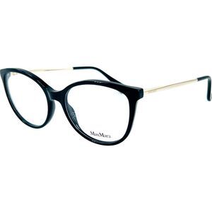 Max Mara MM5027 Womens Plastic Eyeglass Frame 0001 Shiny Black 53-17 Round